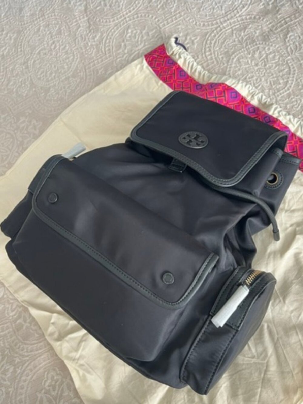 Tory Burch Scout Nylon Backpack Black - Picture 5 of 6